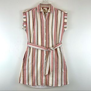 Harper Heritage multicolored stripe cotton button up shirt dress
